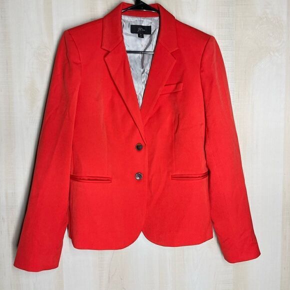 J. Crew red 2 button blazer, size medium - Picture 3 of 14